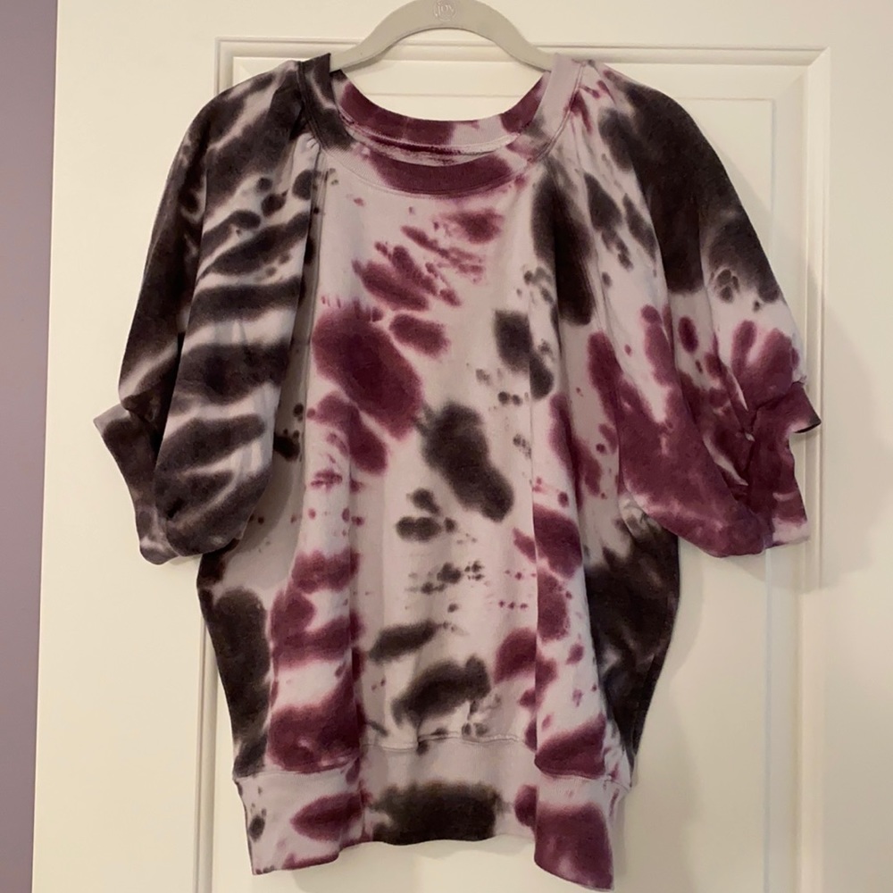 Anthropologie tie dye short sleeve sweatshirt